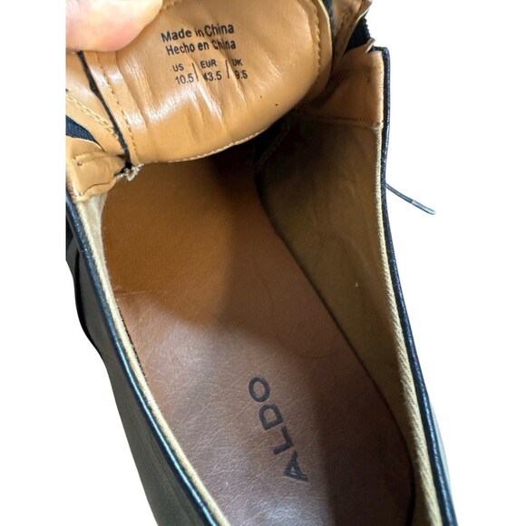 Aldo Flex Men’s Black Leather Derby Dress Shoes Lace Up 10.5 Plain Toe Formal - Picture 7 of 8